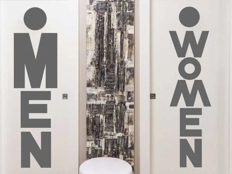 Autocolante de parede WC Women & Men Text