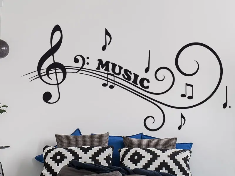 Sticker mural Partitions & Notes Partition Music résultat en situation gros plan Sticker Partition Music