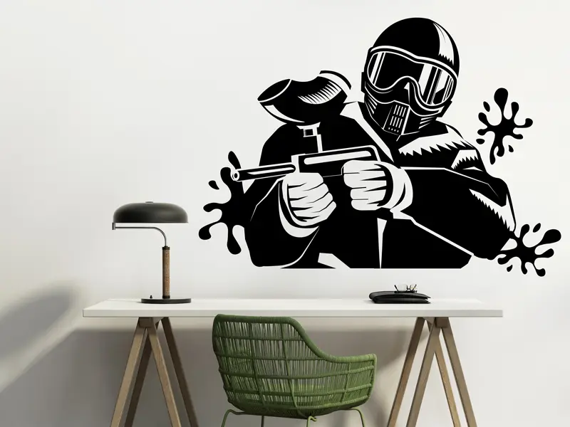 Sticker mural Autres jeux Paintball résultat en situation Sticker Paintball