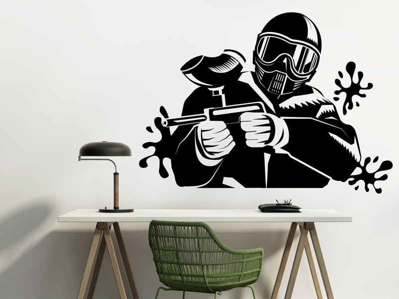 Sticker mural Paintball résultat en situation