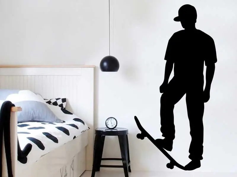 Sticker mural Skate & Ride Skateur 2 résultat en situation gros plan Sticker Skateur 2