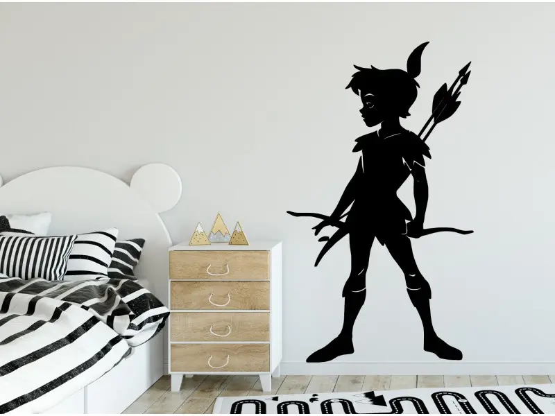 Sticker mural Silhouettes Peter Pan et son Arc résultat en situation Sticker Peter Pan et son Arc