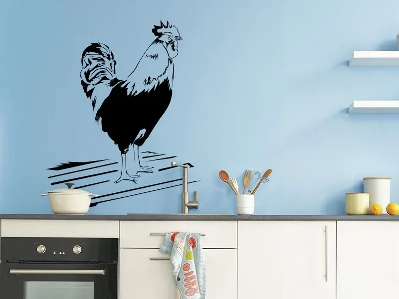 Sticker mural Sur la Terre Coq résultat en situation Sticker Coq