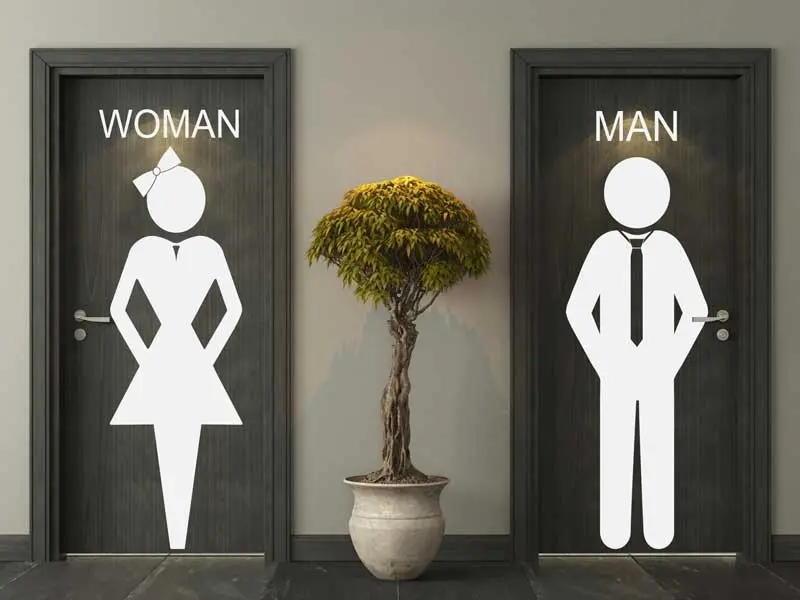 Sticker mural WC Women & Man résultat en situation