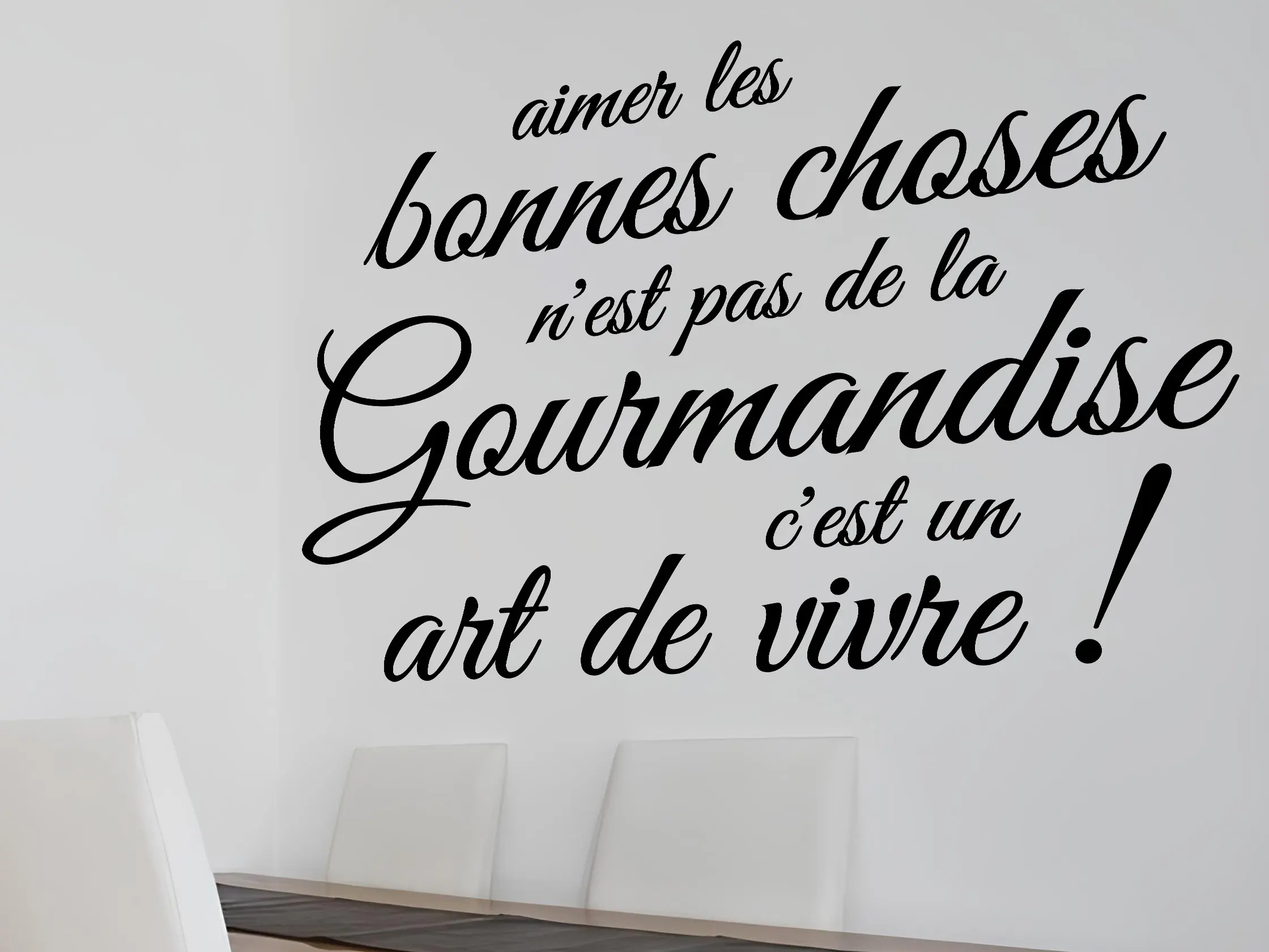 Sticker mural Textes & Recettes Texte Cuisine Gourmandise résultat en situation gros plan Sticker Texte Cuisine Gourmandise