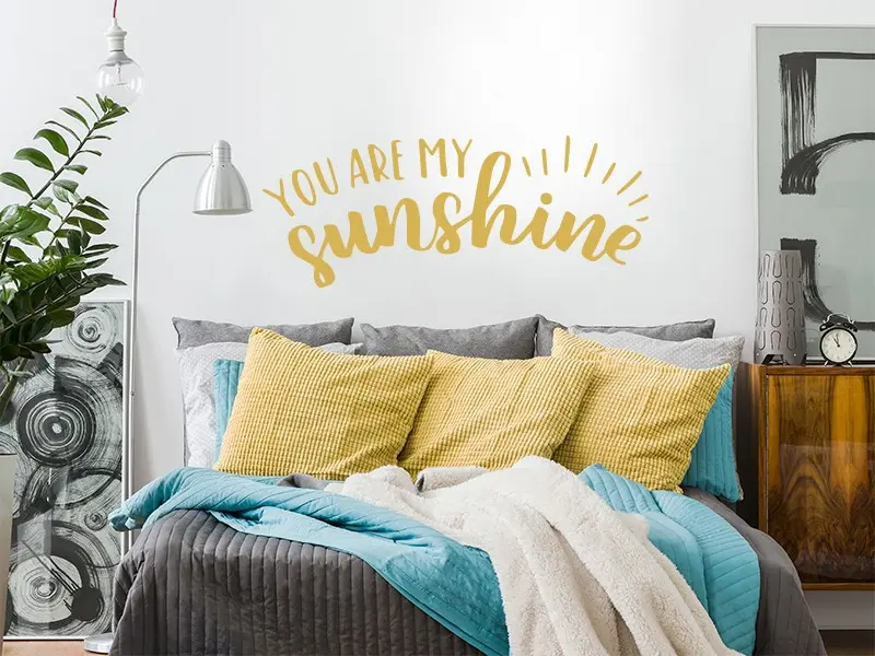 Sticker mural Citations d'Amour You Are My Sunshine résultat en situation Sticker You Are My Sunshine