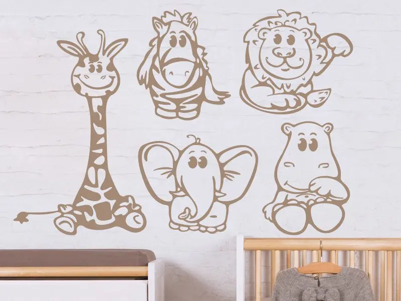 Sticker mural Frises - Pack Pack Animaux 2 résultat en situation gros plan Sticker Pack Animaux 2