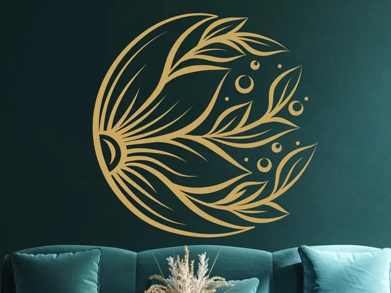 Sticker mural Stickers muraux fleurs Ornement Floral Boule résultat en situation gros plan Sticker Ornement Floral Boule