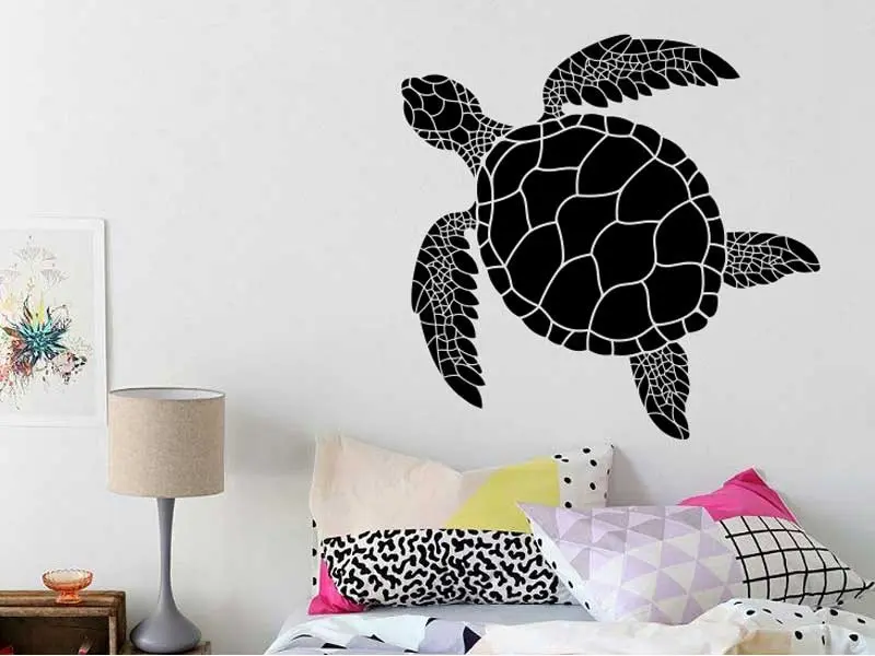 Sticker mural Sous la Mer Tortue de Mer résultat en situation Sticker Tortue de Mer