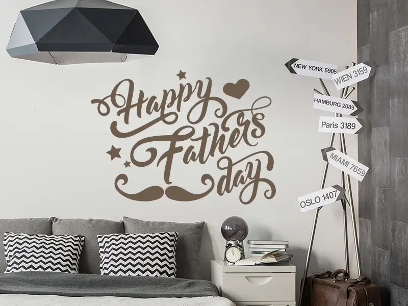 Sticker mural Happy Fathers Day résultat en situation