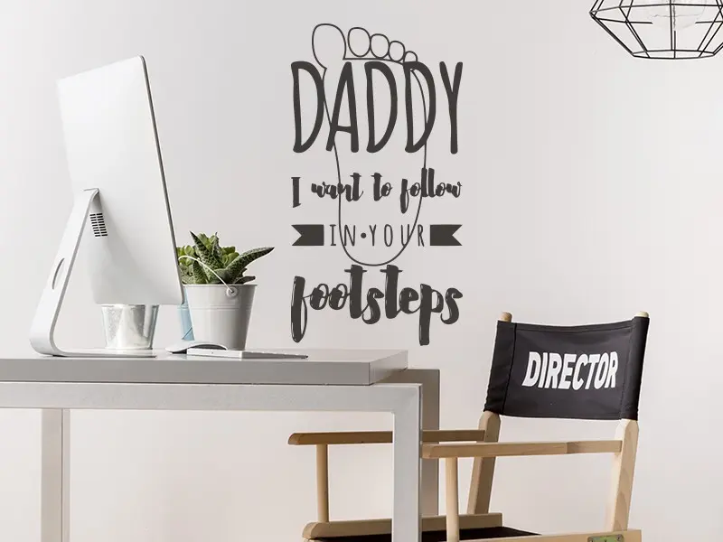 Sticker mural Autres événements Daddy Follow Footsteps résultat en situation Sticker Daddy Follow Footsteps