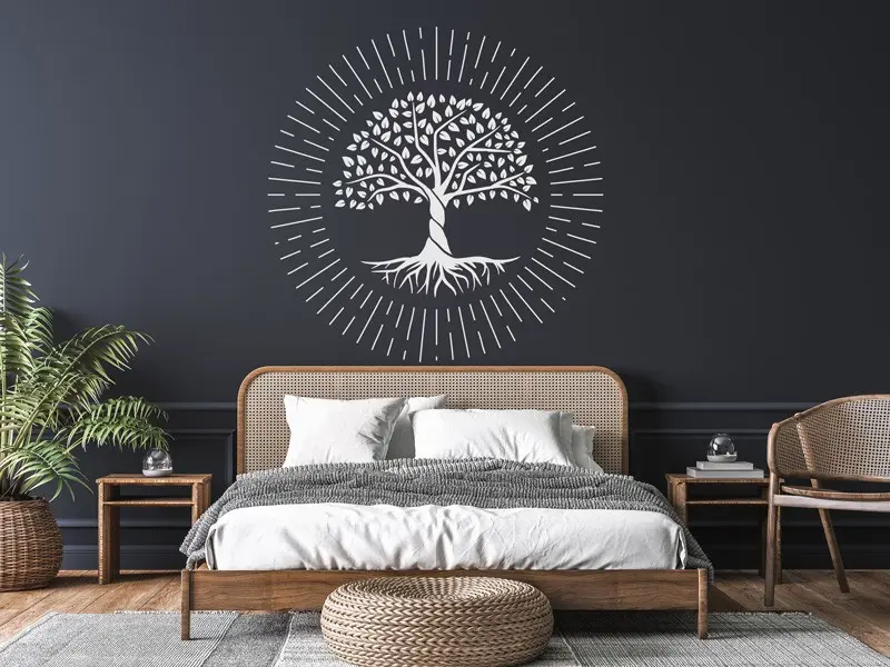 Sticker mural Stickers Arbre de vie Arbre de vie Radiant résultat en situation Sticker Arbre de vie Radiant