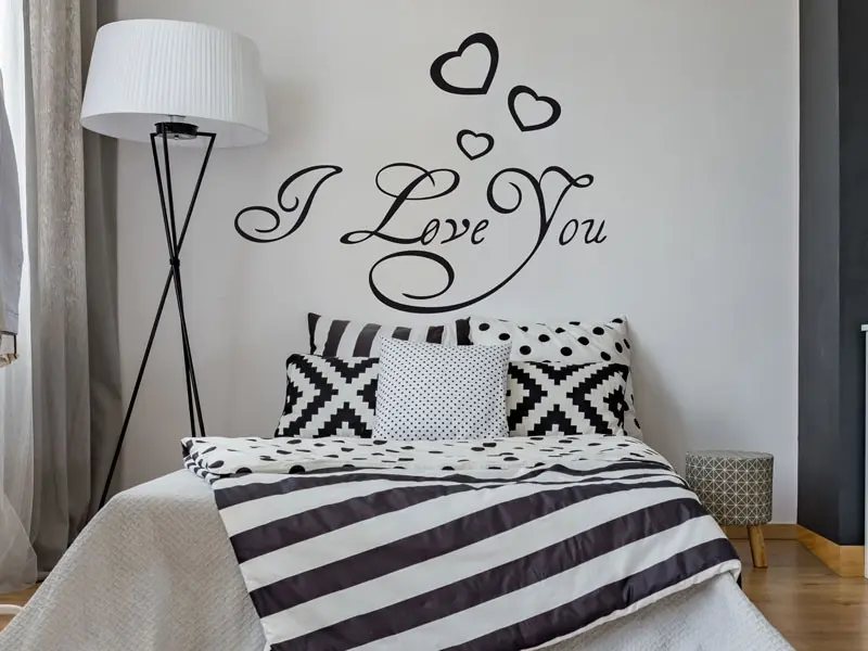 Sticker mural Citations d'Amour I love you 2 résultat en situation Sticker I love you 2