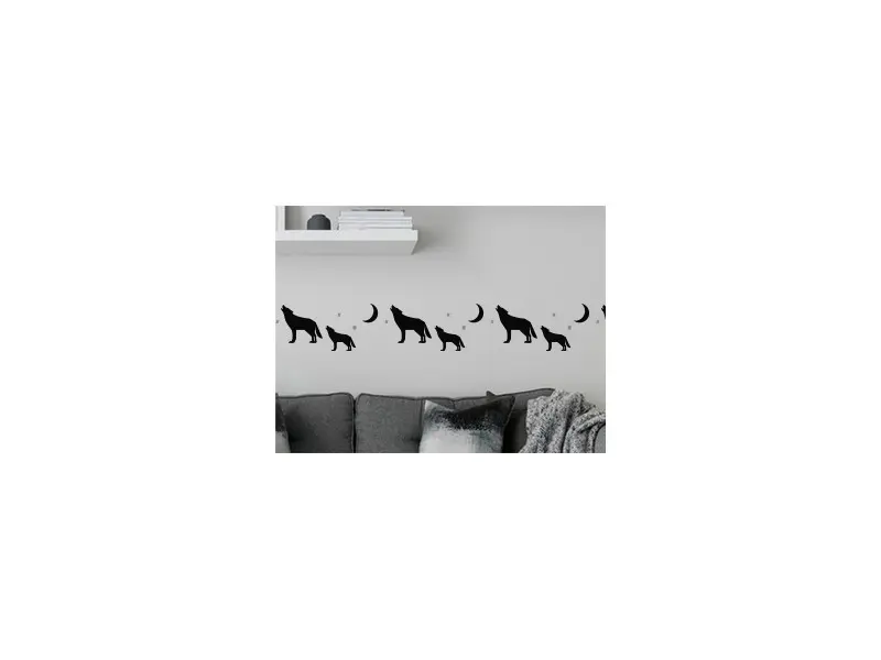 Sticker mural Stickers Frises Frise Loup résultat en situation gros plan Sticker Frise Loup