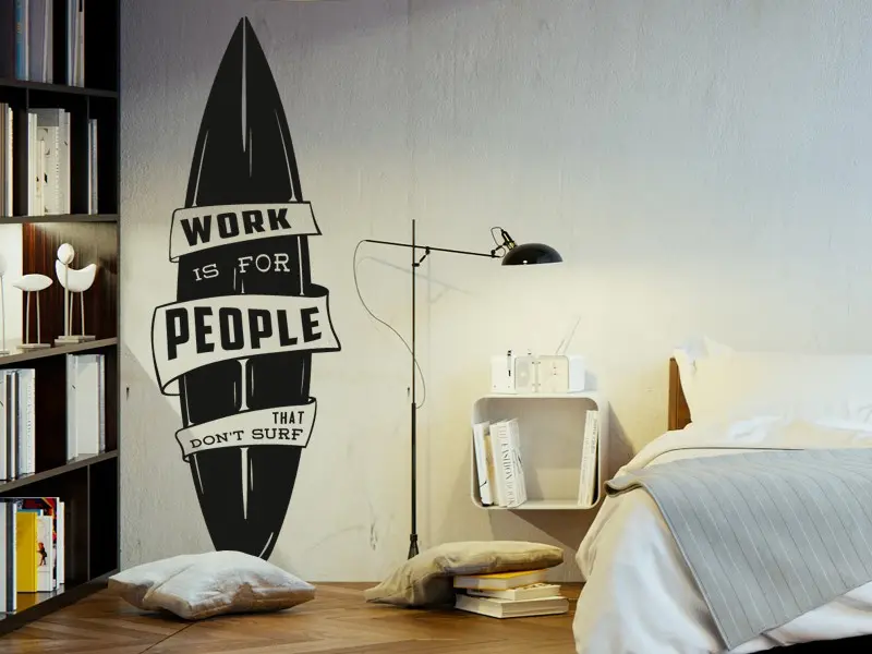 Sticker mural Surf Planche de surf 3 résultat en situation Sticker Planche de surf 3