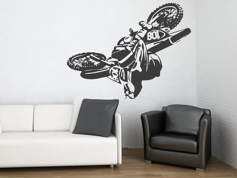 Sticker mural Moto Cross Freestyle 2 résultat en situation