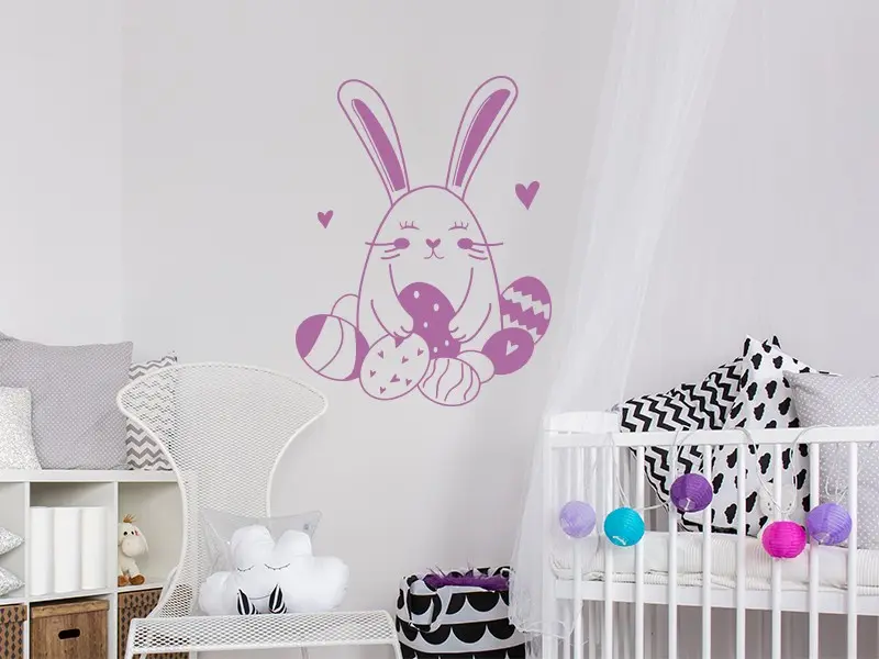 Sticker Lapin et ses oeufs