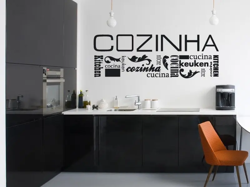 Sticker mural Textes & Recettes Pêle-mêle Cuisine 2 résultat en situation Sticker Pêle-mêle Cuisine 2