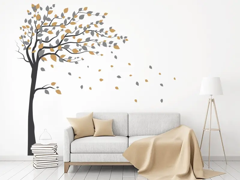 Sticker mural Stickers Arbres Arbre d'Automne 4 résultat en situation Sticker Arbre d'Automne 4