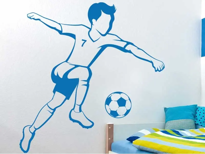 Sticker mural Football Joueur de Foot Enfant 2 résultat en situation gros plan Sticker Joueur de Foot Enfant 2