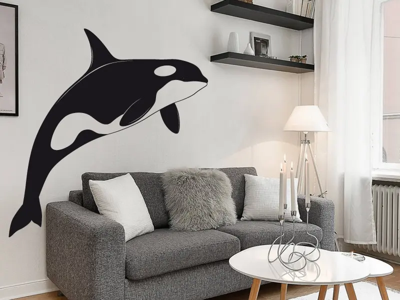 Sticker mural Sous la Mer Orque résultat en situation Sticker Orque