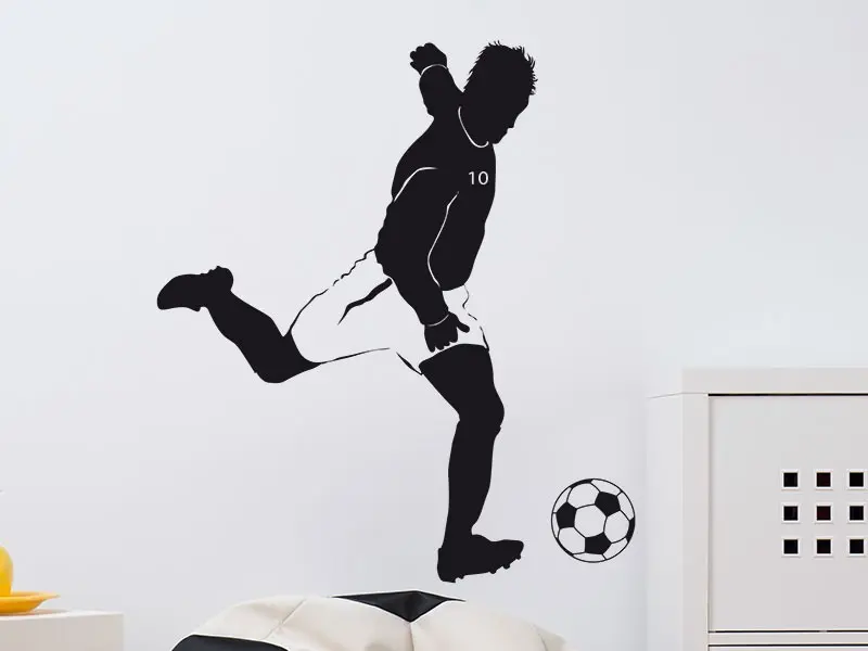 Sticker mural Football Foot Attaquant résultat en situation gros plan Sticker Foot Attaquant