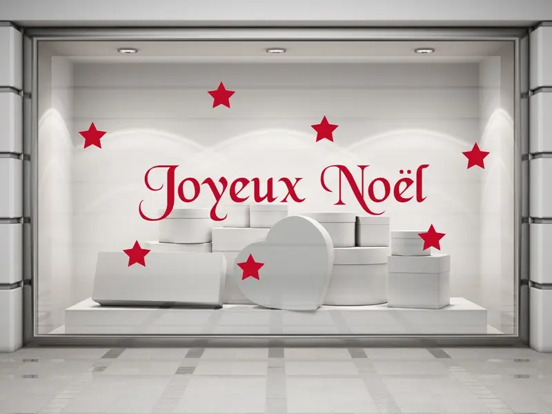 Autocolante de parede Texto de Natal Estrelas Autocolante de parede Texto de Natal Estrelas