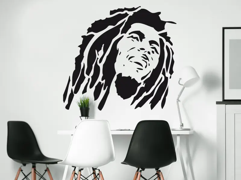 Sticker mural Bob Marley 2 résultat en situation