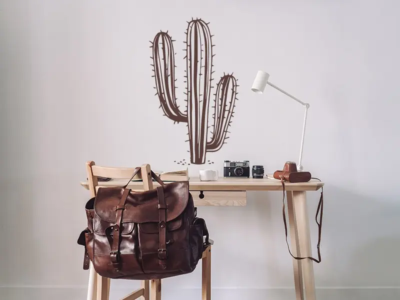 Sticker mural Cactus Cactus Western 2 résultat en situation Sticker Cactus Western 2