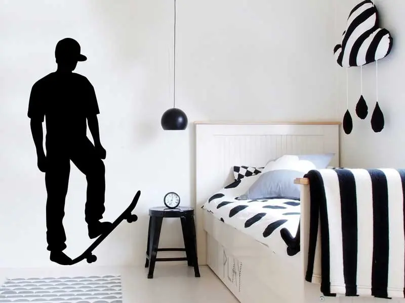 Sticker mural Skate & Ride Skateur 2 résultat en situation Sticker Skateur 2