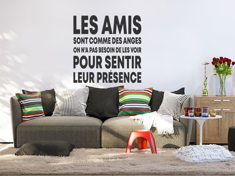 Autocolante de parede Citation Les Amis sont comme des Anges