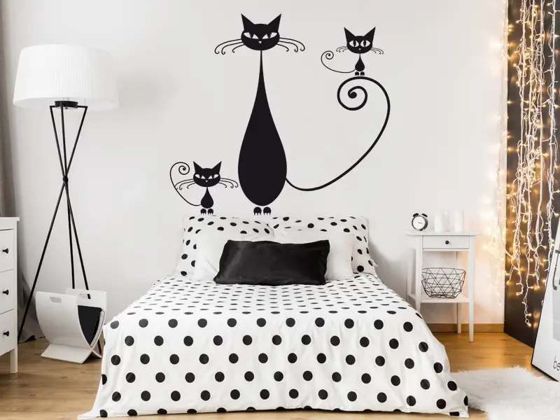 Sticker mural Sur la Terre Chat résultat en situation Sticker Chat