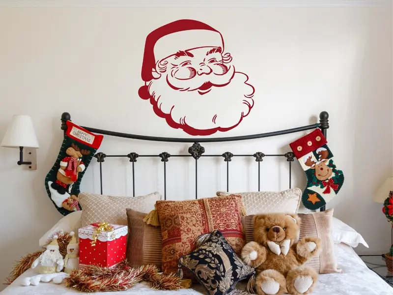 Sticker mural Noël Père Noël résultat en situation Sticker Père Noël