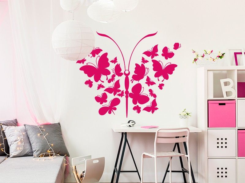 Sticker mural Papillon Design résultat en situation