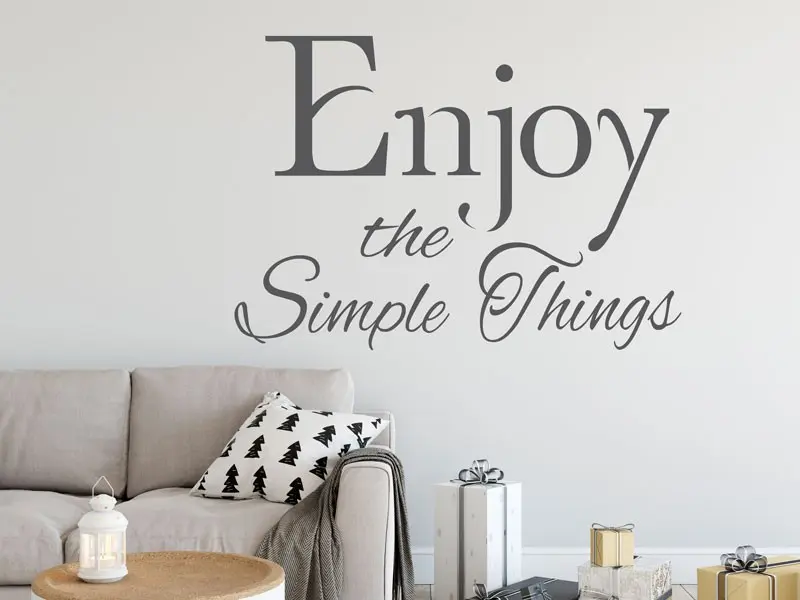 Sticker mural Enjoy the simple things résultat en situation