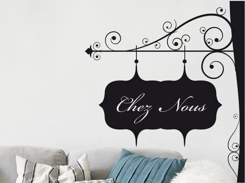 Sticker mural Vintage - Urbain Enseigne potence Personnalisable résultat en situation gros plan Sticker Enseigne potence Personnalisable