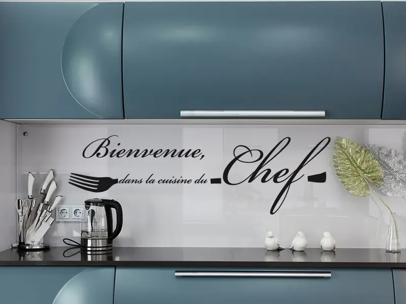 Sticker mural Textes & Recettes Cuisine du Chef résultat en situation Sticker Cuisine du Chef