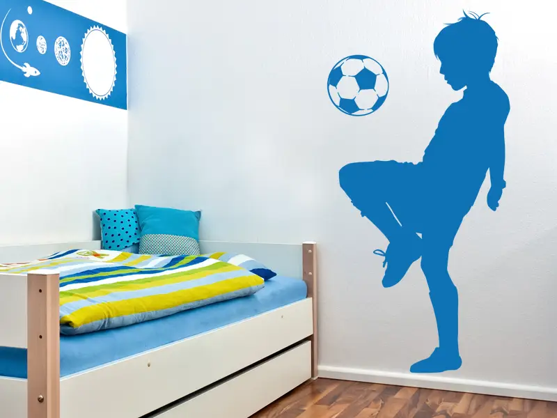 Autocolante de parede Jogador de Futebol Infantil Autocolante de parede Jogador de Futebol Infantil