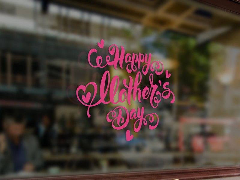 Autocolante de parede Happy Mother's Day Corações