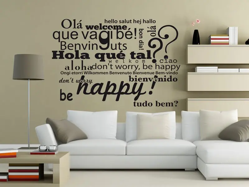 Sticker mural Welcome, Bienvenue... résultat en situation