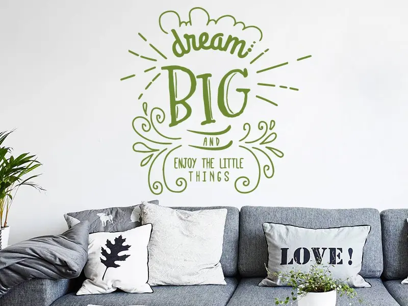 Sticker mural Motivation Dream Big résultat en situation Sticker Dream Big