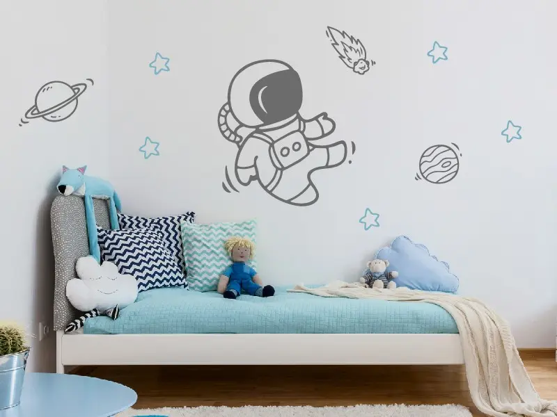 Autocolante Astronauta résultat en situation