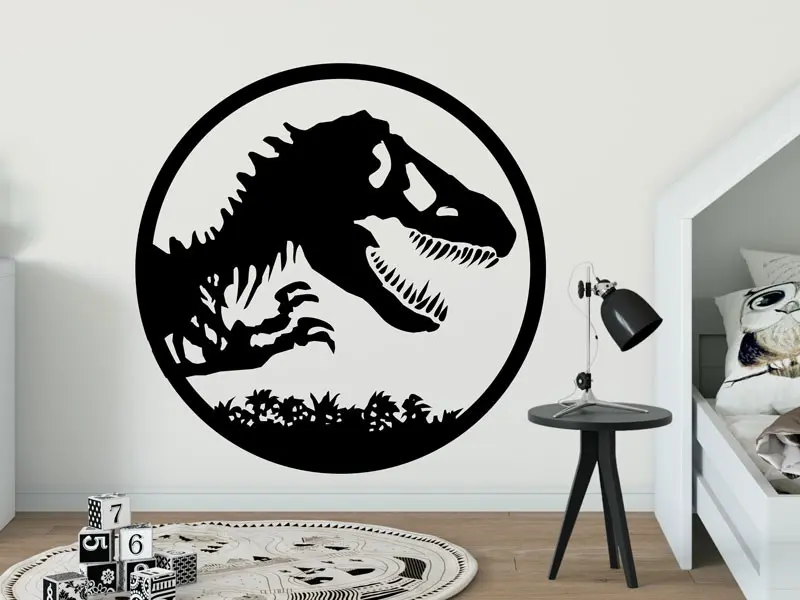 Sticker mural Dinosaures Jurassic Dinosaure résultat en situation Sticker Jurassic Dinosaure