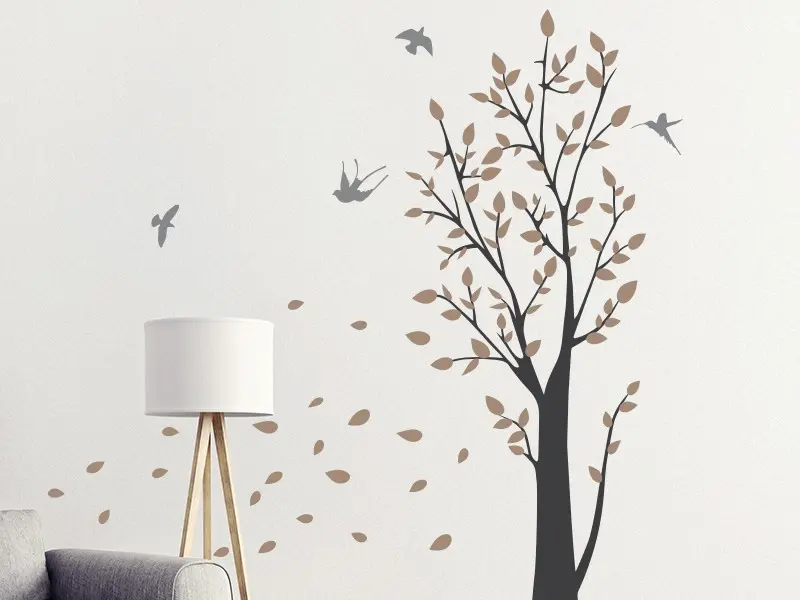 Sticker mural Stickers Arbres Arbre au Vent résultat en situation gros plan Sticker Arbre au Vent