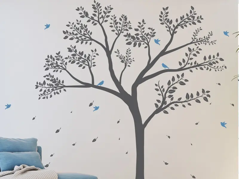 Sticker mural Stickers Arbres Arbre Oiseaux 7 résultat en situation gros plan Sticker Arbre Oiseaux 7