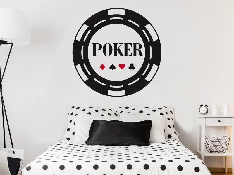 Autocolante de parede Ficha de Poker Autocolante de parede Ficha de Poker