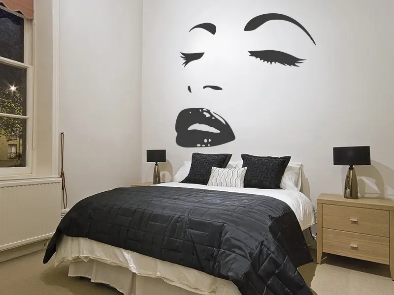 Sticker mural Silhouettes Visage Femme 2 résultat en situation Sticker Visage Femme 2