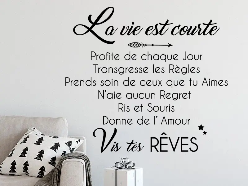 Sticker Citation La Vie est courte