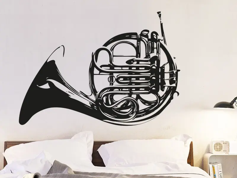Sticker mural Instruments Instrument Cor résultat en situation gros plan Sticker Instrument Cor