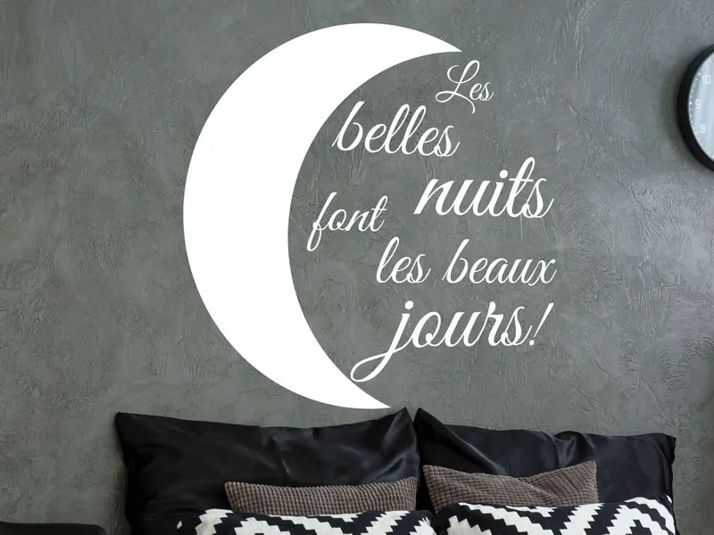 Sticker mural Citations d'Amour Les belles nuits font les beaux jours résultat en situation gros plan Sticker Les belles nuits font les beaux jours